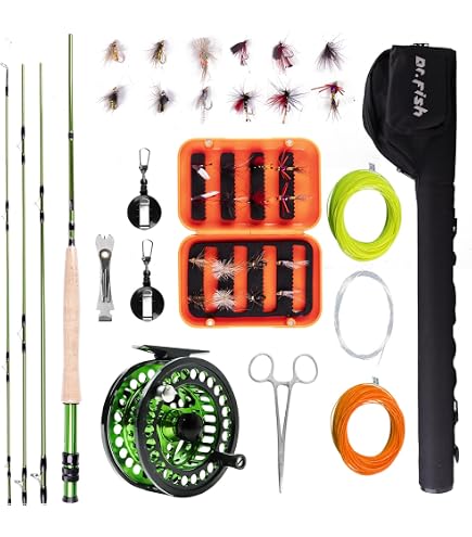 PLUSINNO Fly Fishing Rod and Reel Combo, 4 Piece Lightweight Ultra